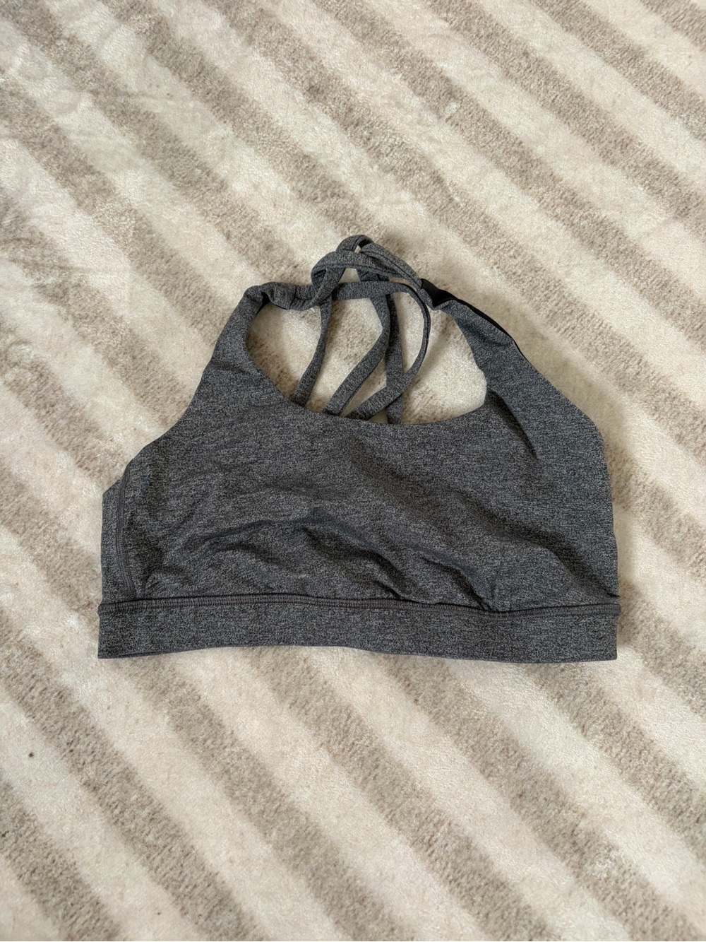 lululemon athletica Dark Charcoal Gray Strappy Sports Bra energy bra